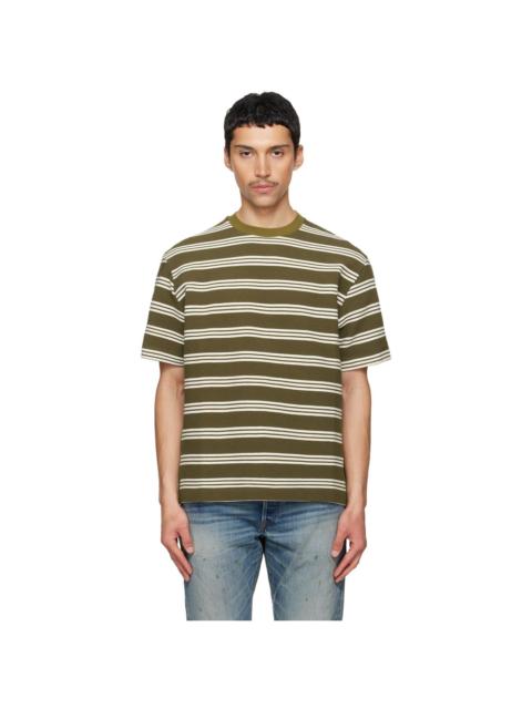 Paul Smith Khaki Textured Stripe T-shirt