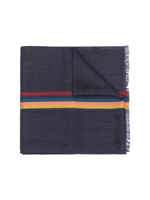 striped virgin wool-blend scarf
