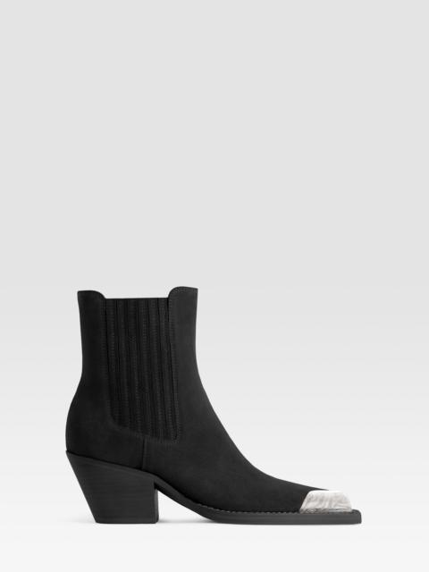 PARIS TEXAS SUEDE WESTERN ANKLE BOOT WITH METAL TOE CAP