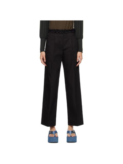 Kijun Black Frill Tuck Trousers