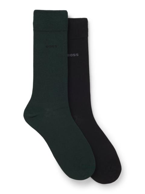 BOSS TWO-PACK DRESS SOCKS IN SOFT, COMPACT COTTON