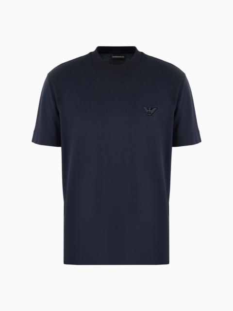 EMPORIO ARMANI ASV Lyocell-blend jersey T-shirt with a flocked logo