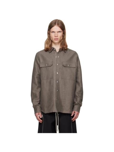 Rick Owens Gray Tower Overshirt