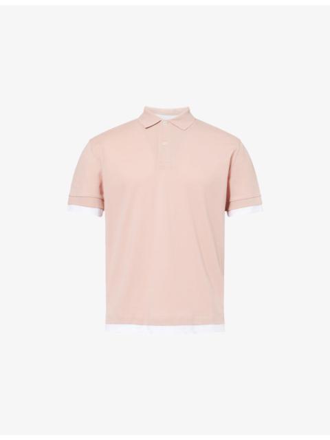 7 For All Mankind Double-Layer Collared Cotton Polo Top