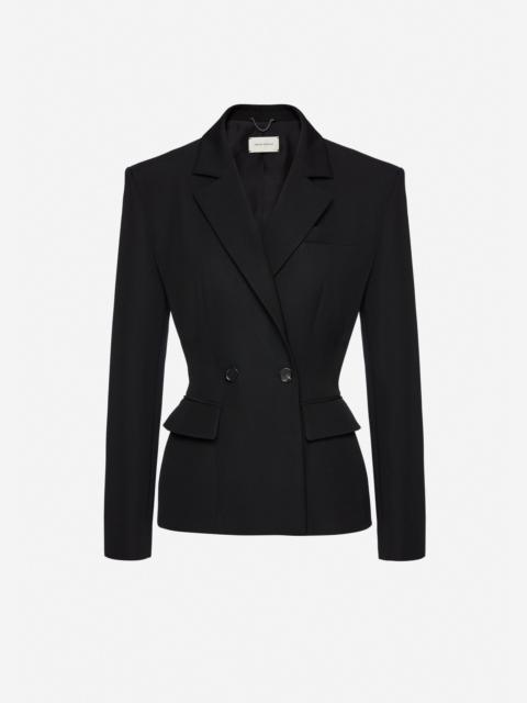 MAGDA BUTRYM Tailored wool double breasted blazer in black