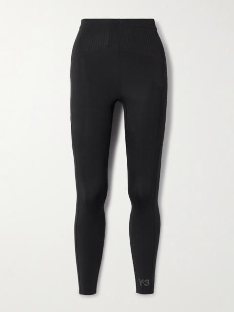 Y-3 + Y-3 Mesh-trimmed Stretch Recycled Leggings