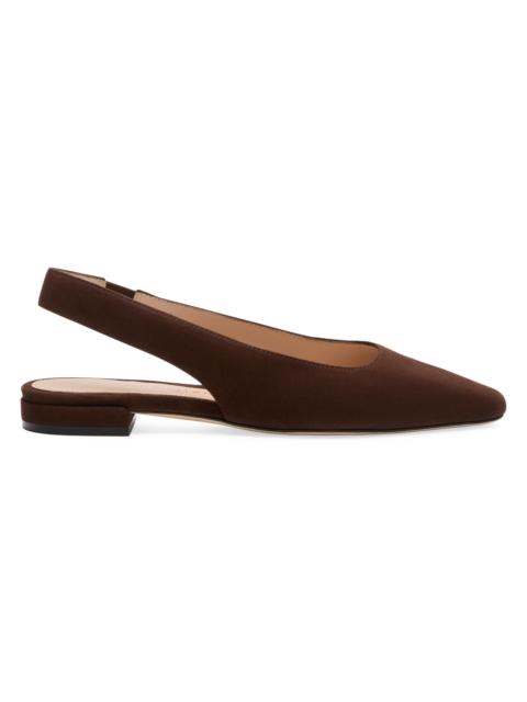 Stuart Weitzman Women's Stassi Suede Slingback Flats - Walnut