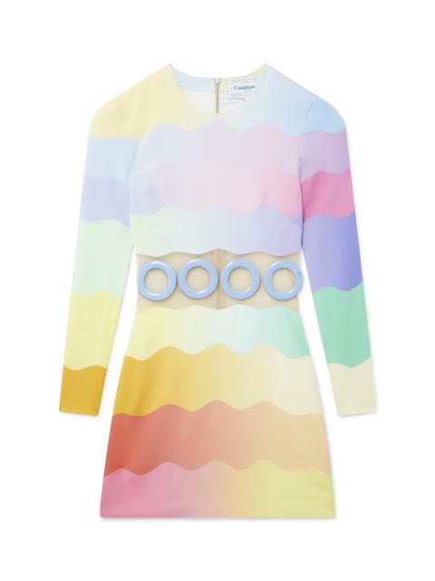 Rainbow Wave Cut-Out Mini Dress