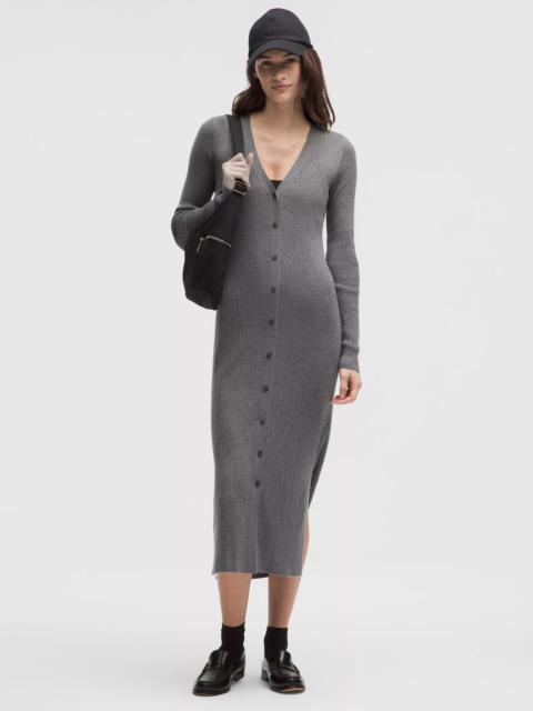 lululemon Micro Cable Merino-Blend Buttoned Midi Dress