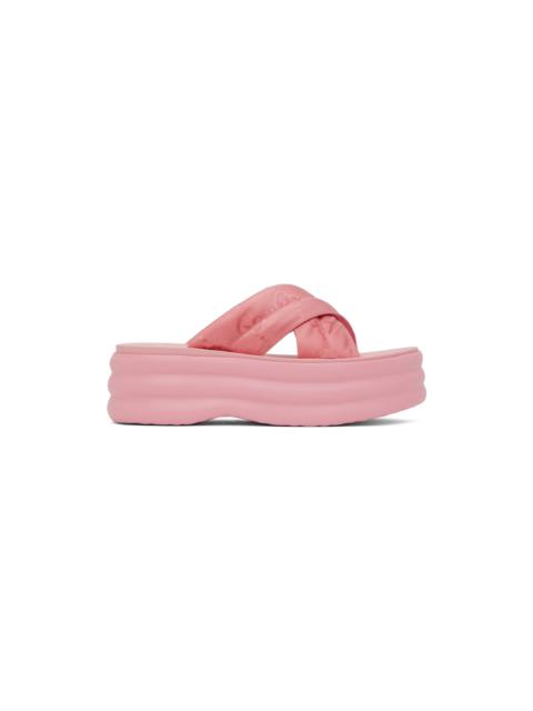 GUCCI signature GG-print platform sandals