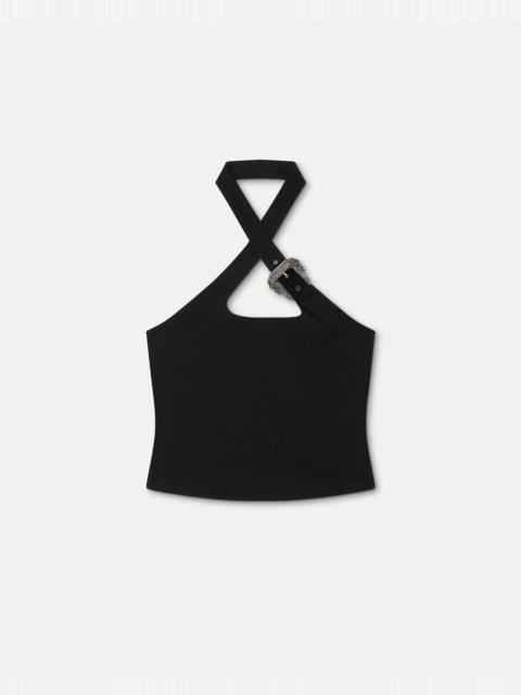 VERSACE JEANS COUTURE Baroque Buckle Ribbed Top