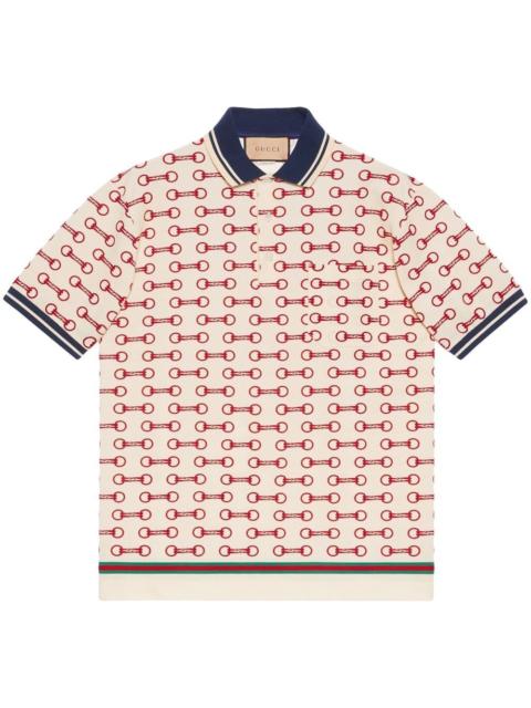GUCCI Horsebit-print polo shirt