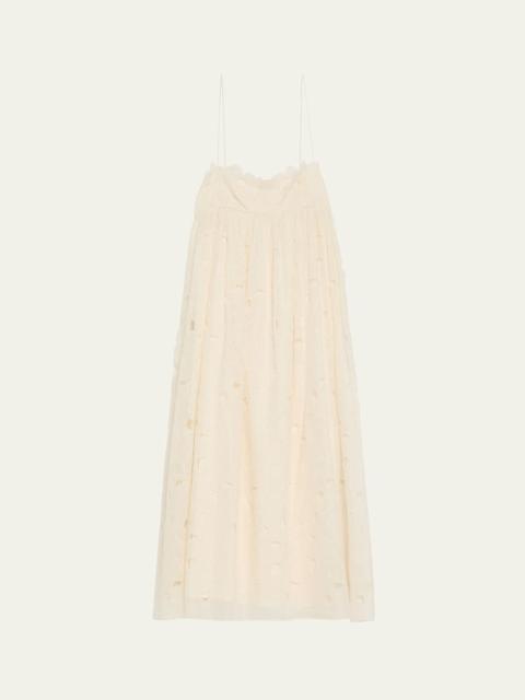 ULLA JOHNSON Marina Empire Cotton Cami Midi Dress