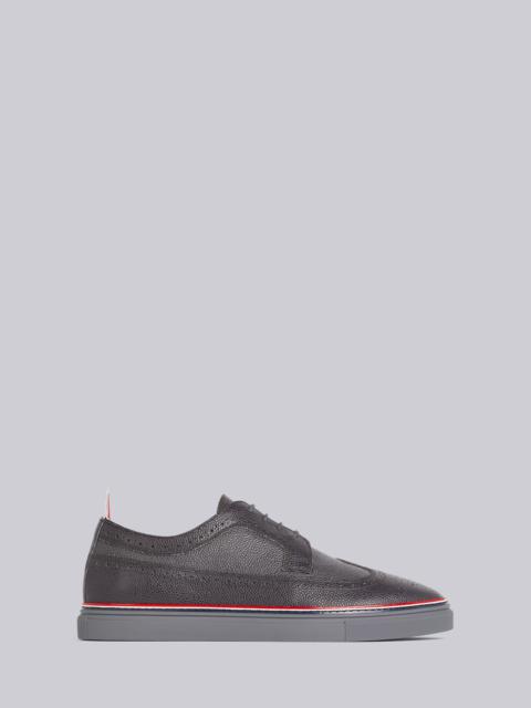 Thom Browne Medium Grey Pebbled Calfskin Longwing Brogue Trainer