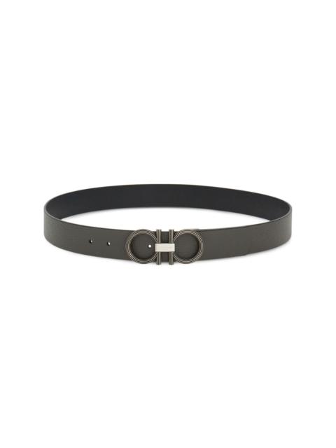 Gancini-buckle leather belt