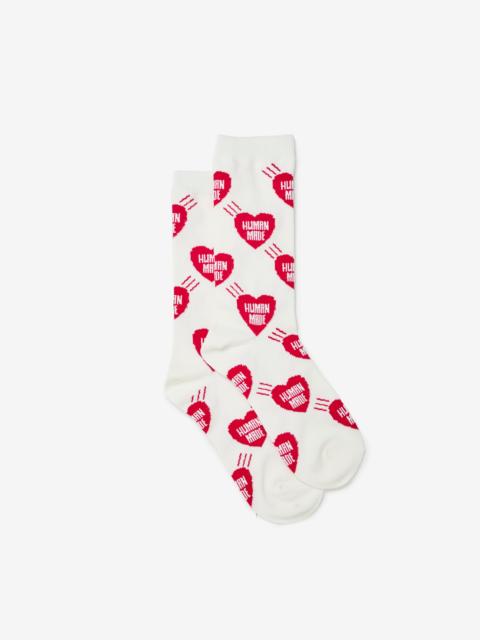 Human Made HEART SOCKS (WHITE) - HM32GD057
