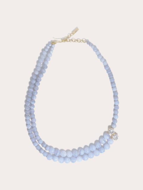 Completedworks 18K Gold-Plated Silver Pearl and Blue Lace Agate Necklace