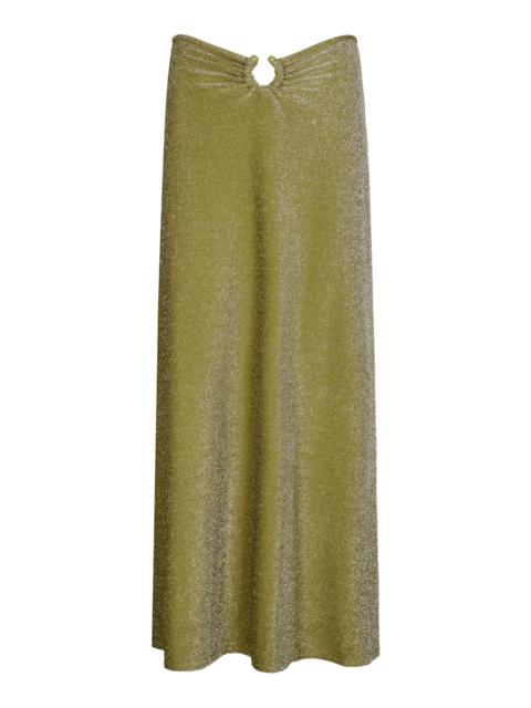 Johanna Ortiz Rainstorm Glittered Maxi Skirt green