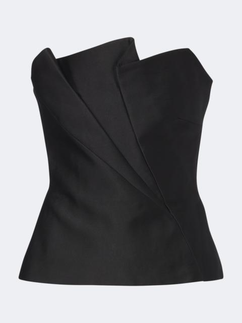 ROLAND MOURET Pleated taffeta corset top