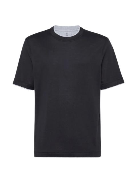 Brunello Cucinelli CONTRASTING-TRIM JERSEY T-SHIRT