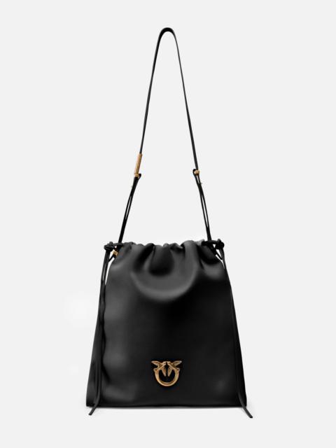 PINKO SOFT LEATHER SQUARE BAG WITH LOGO