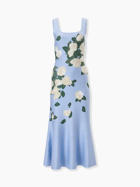 CAROLINA HERRERA Floral Jacquard-Knit Midi Dress