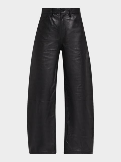 NILI LOTAN Tribeca Leather Wide-Leg Pants