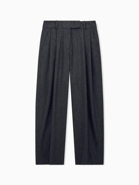 GIORGIO ARMANI WIDE-LEG TROUSERS IN WOOL AND CASHMERE FLANNEL WITH PLEATS