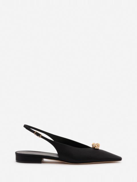 SATIN SWING SLINGBACK MULE WITH MELODY JEWEL