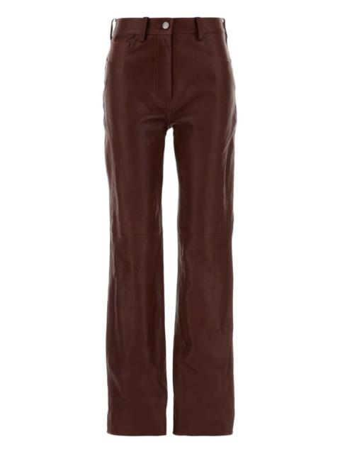 leather straight-leg trousers