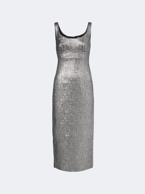 ROLAND MOURET Jacquard corset dress