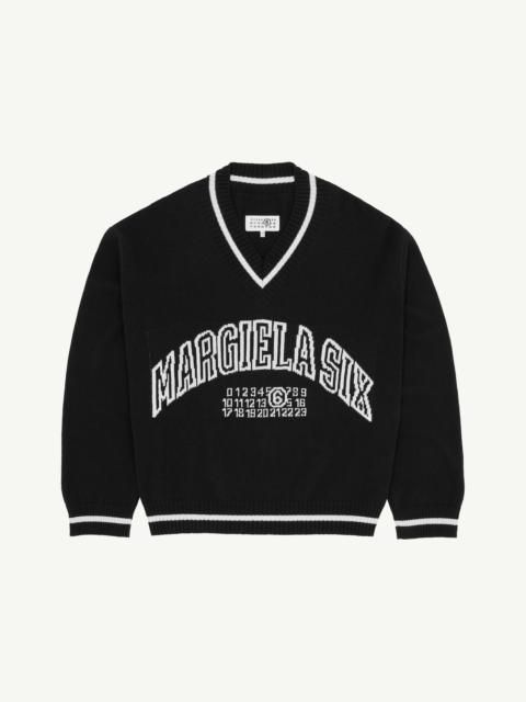 MM6 Maison Margiela V-neck varsity jumper