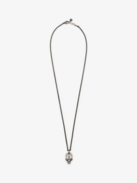 Alexander McQueen Men's The Knuckle Skull Necklace in Antique Silver