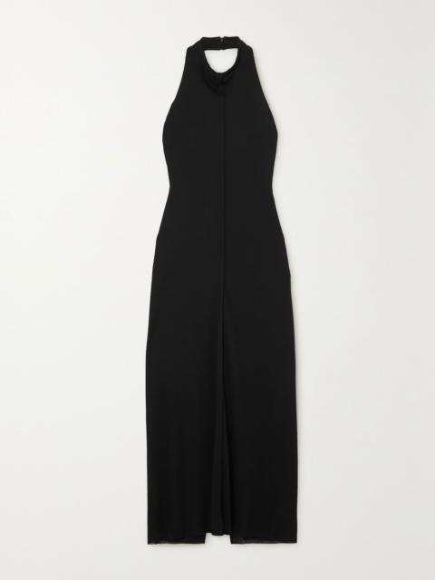The Row Brynlee open-back jersey midi dress Black