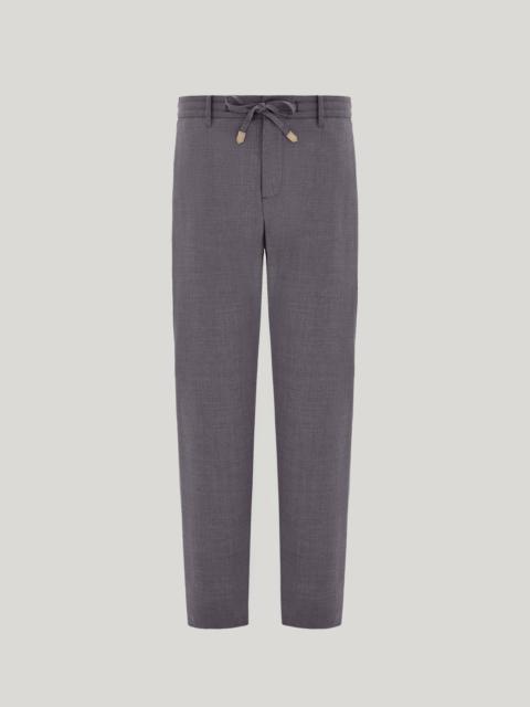 Canali GRAY MELANGE REGULAR FIT PANTS IN WASHABLE IMPECCABILE WOOL