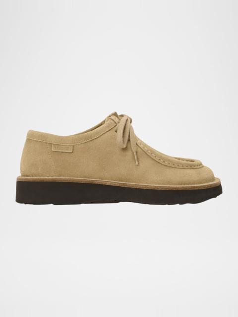 Loewe Faro Suede Lace-Up Derby Shoes