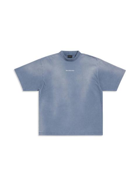 BALENCIAGA Balenciaga Back T-shirt Medium Fit in Faded Blue