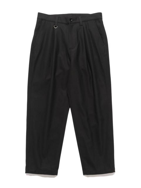 SOPHNET. High Twisted Washer Cotton Serge Wide Tapered Pants Black