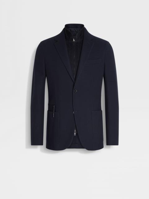 ZEGNA NAVY BLUE HIGH PERFORMANCE™ JERSEY SWEATER JACKET