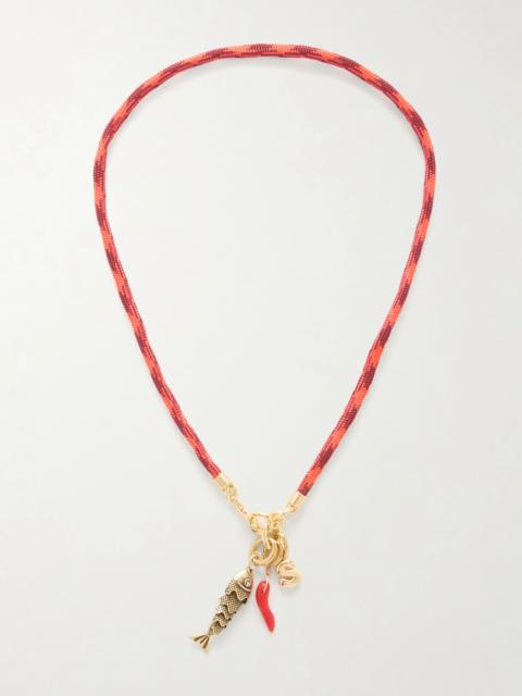 ROXANNE ASSOULIN The Happy Cord Gold-tone And Cubic Zirconia Necklace