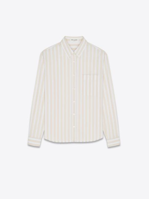 SAINT LAURENT monogram shirt in striped cotton