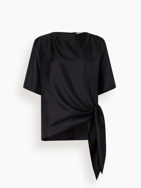 Loulou de Saison Mano Knotted Blouse in Black