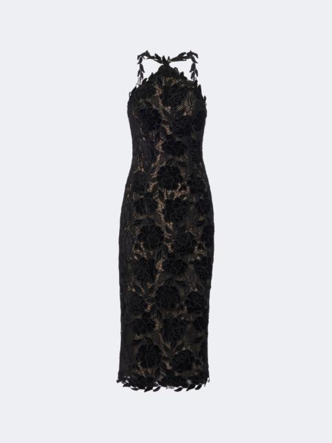 CAROLINA HERRERA Guipure lace halterneck cocktail dress