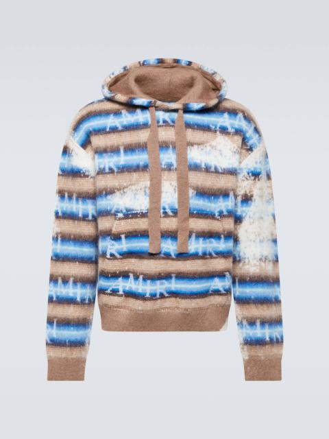 Staggered Striped mohair and wool-blend hoodie
