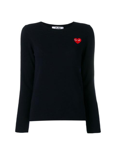 WOMENS CREWNECK PULLOVER RED HEART - NAVY