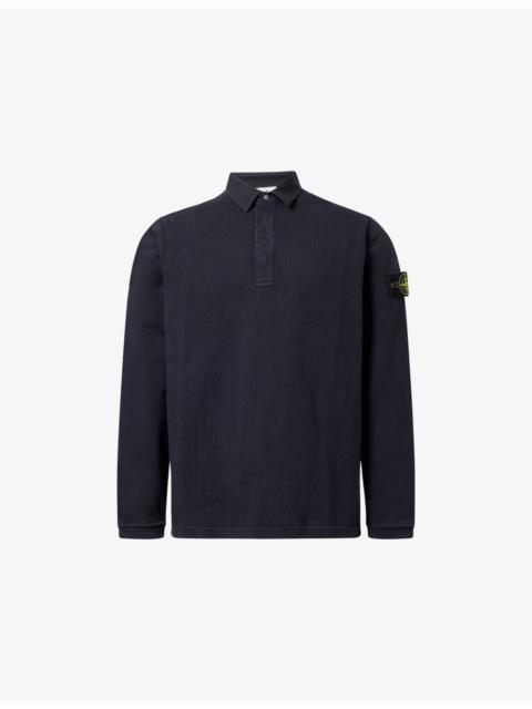 Stone Island Compass-Badge Cotton Rugby Sweatshirt