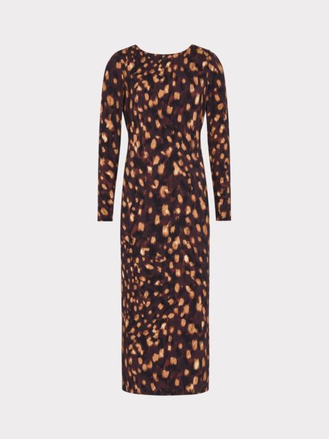 MILLY Abbygail Leopard Midi Dress