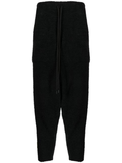 logo-print fleece-texture track pants