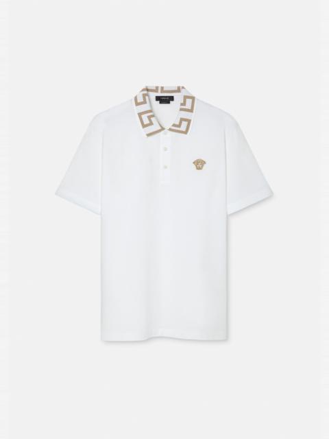 Greca Embroidered Polo Shirt