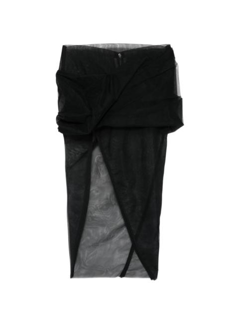 Rick Owens zip-fastening asymmetric skirt